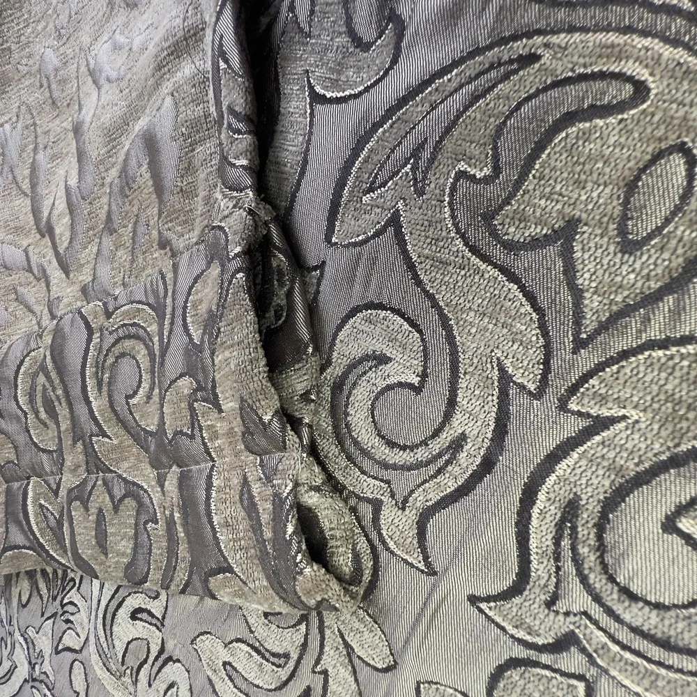 Chris Madden Scalloped Valance Beige Floral Textured Curtain Made To Measure‎